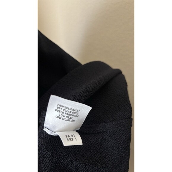 St John Sport Size XL Black Gold Trimmed Wool Blend Duster Cardigan Sweater - Picture 12 of 12